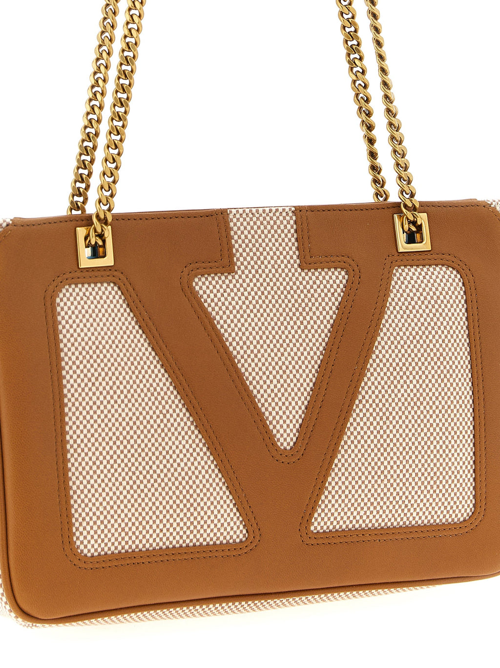 Valentino Garavani Brown Cotton Shoulder Bag Valentino Garavani