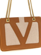 Valentino Garavani Brown Cotton Shoulder Bag Valentino Garavani