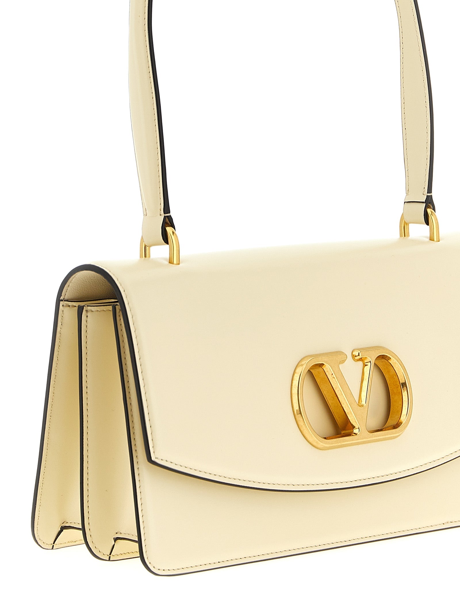 Valentino Garavani White Calfskin Shoulder Bag Valentino Garavani