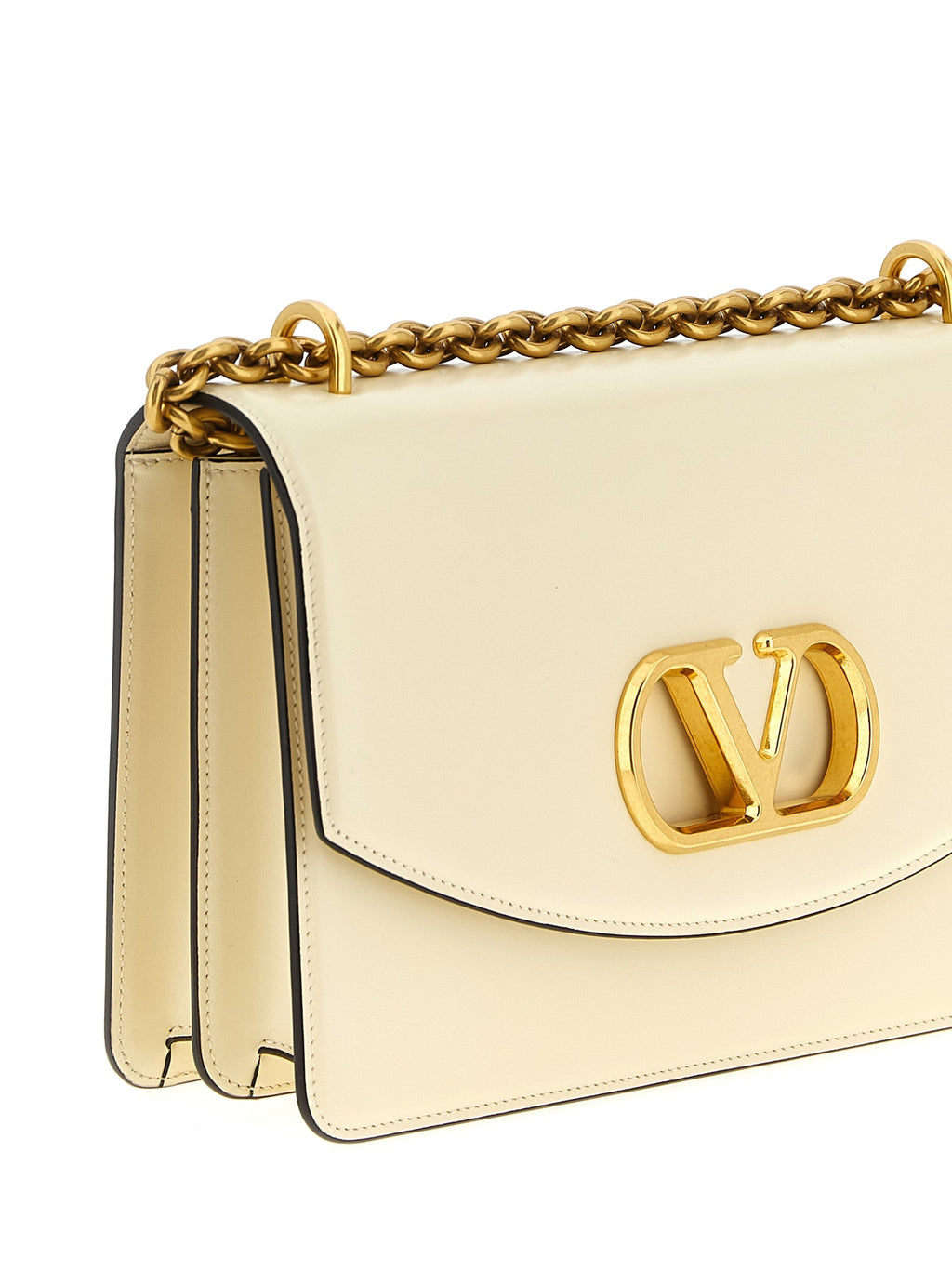 Valentino Garavani White Calfskin Shoulder Bag Valentino Garavani