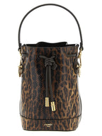 Fendi Brown Velvet Leather Handbag Fendi