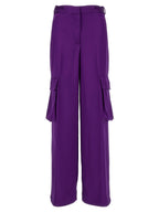 Versace Purple Viscose Cargo Pants Versace