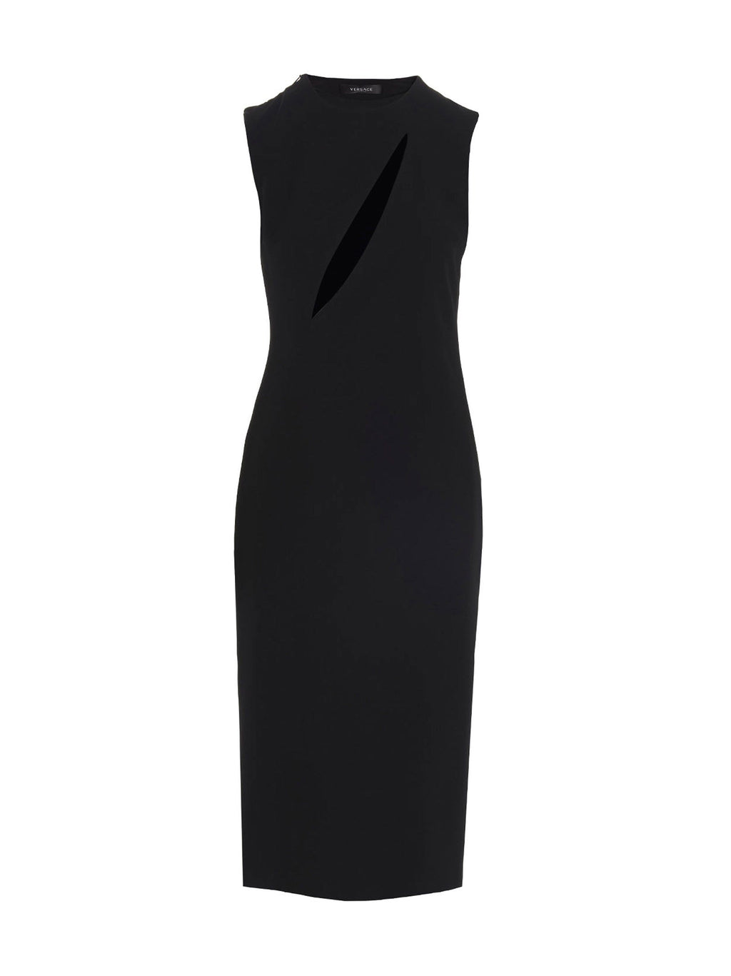 Versace Black Acetate Midi Dress Versace