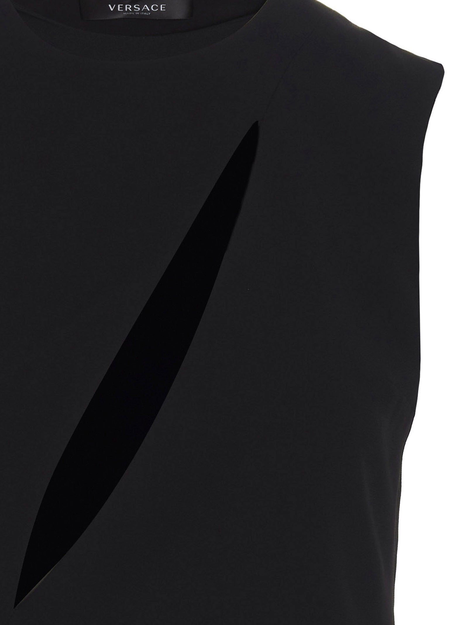 Versace Black Acetate Midi Dress Versace
