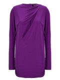 Versace Purple Viscose Short Dress Versace