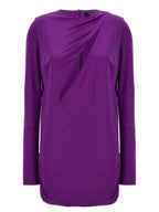 Versace Purple Viscose Short Dress Versace