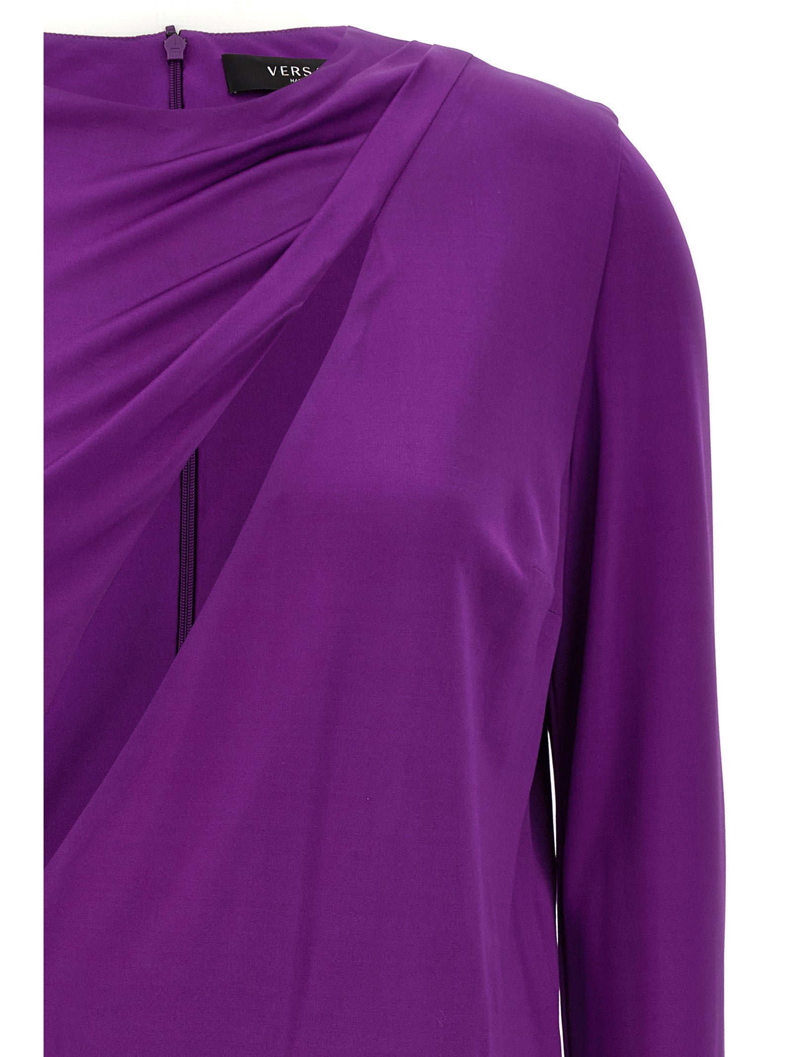 Versace Purple Viscose Short Dress Versace