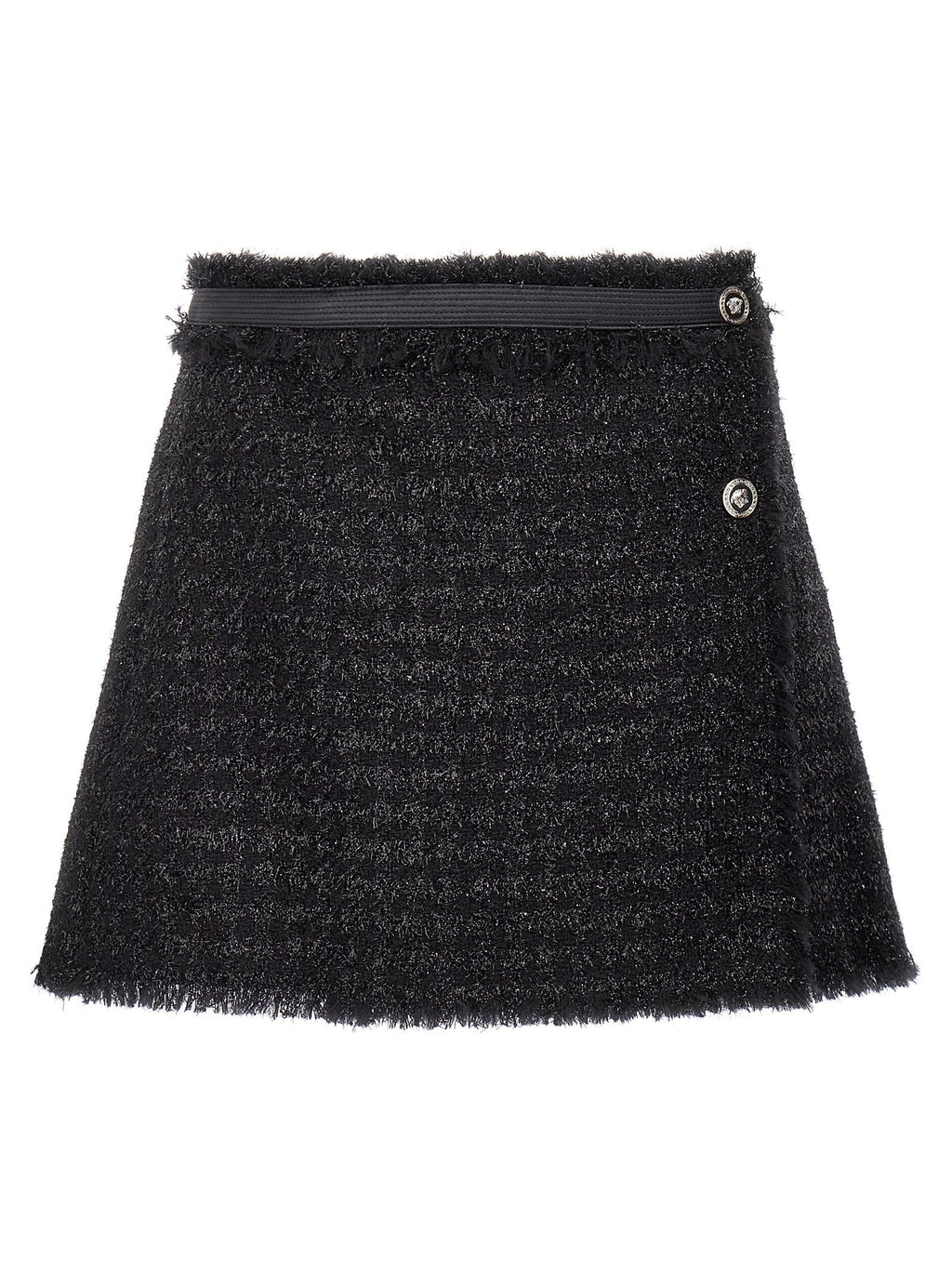 Versace Black Virgin Wool Long Skirt Versace