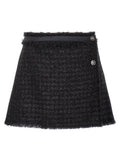 Versace Black Virgin Wool Long Skirt Versace