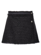 Versace Black Virgin Wool Long Skirt Versace