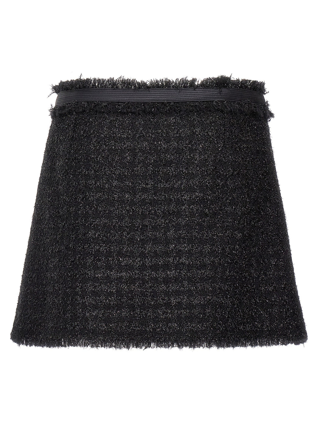 Versace Black Virgin Wool Long Skirt Versace