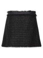 Versace Black Virgin Wool Long Skirt Versace