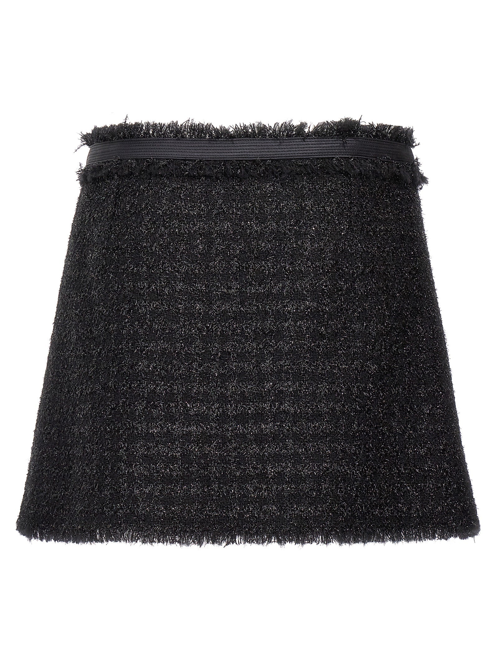 Versace Black Virgin Wool Long Skirt Versace