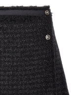 Versace Black Virgin Wool Long Skirt Versace