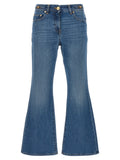 Versace Blue Cotton Flared Jeans Versace