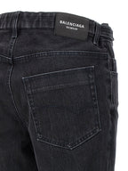 Balenciaga Black Cotton Flared Jeans Balenciaga