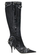 Balenciaga Black Lamb Leather Over The Knee Balenciaga