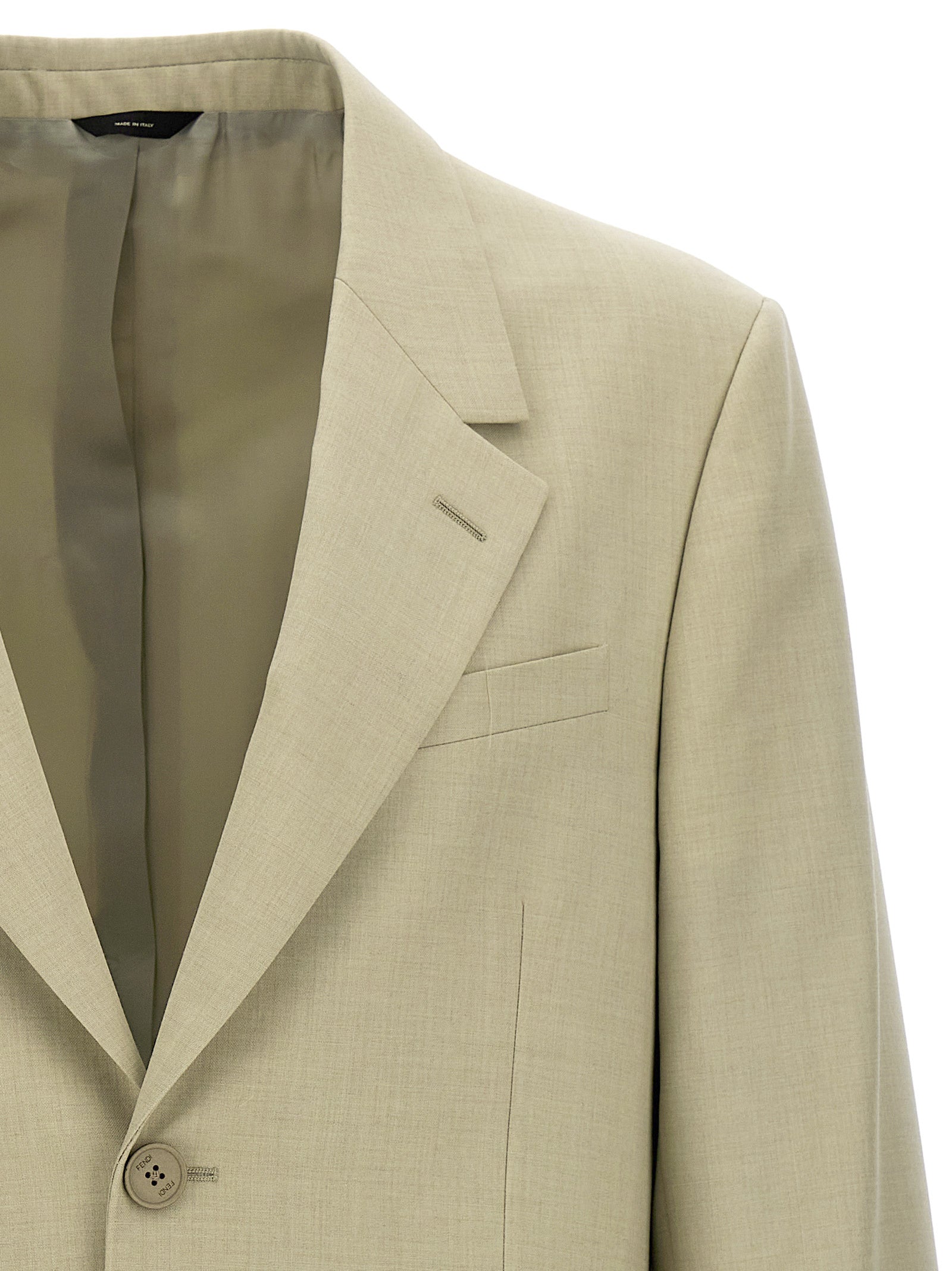 Fendi Beige Virgin Wool Blazer Fendi