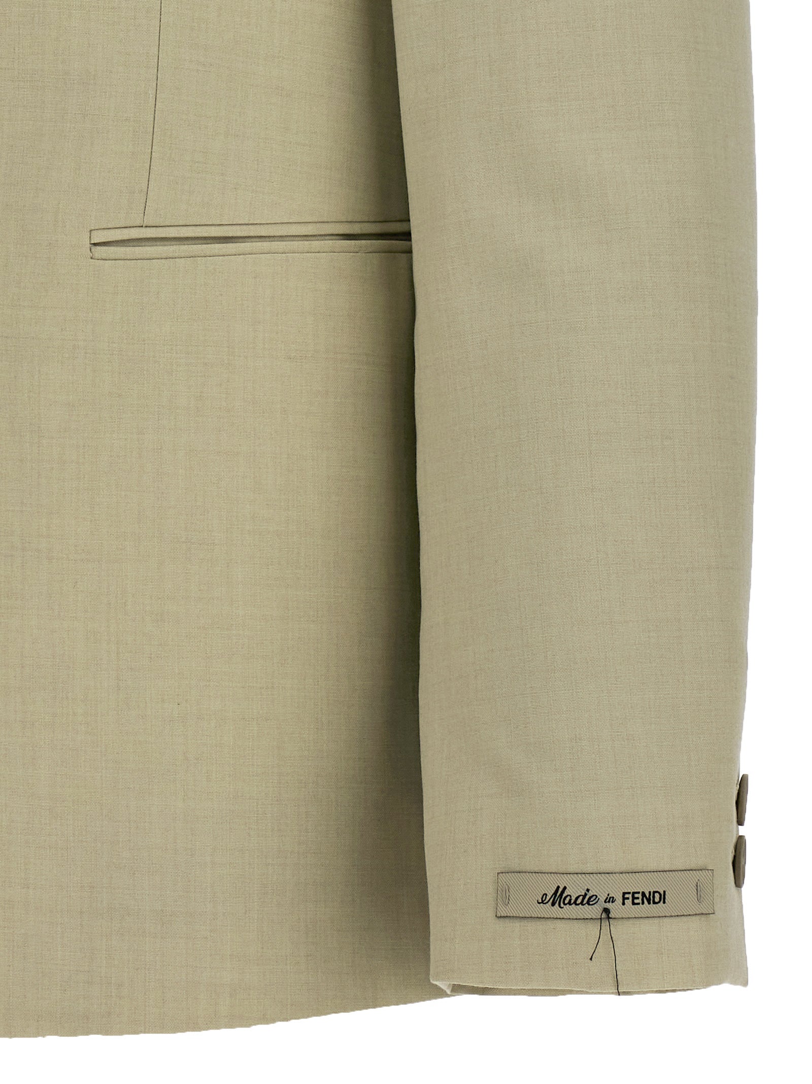 Fendi Beige Virgin Wool Blazer Fendi