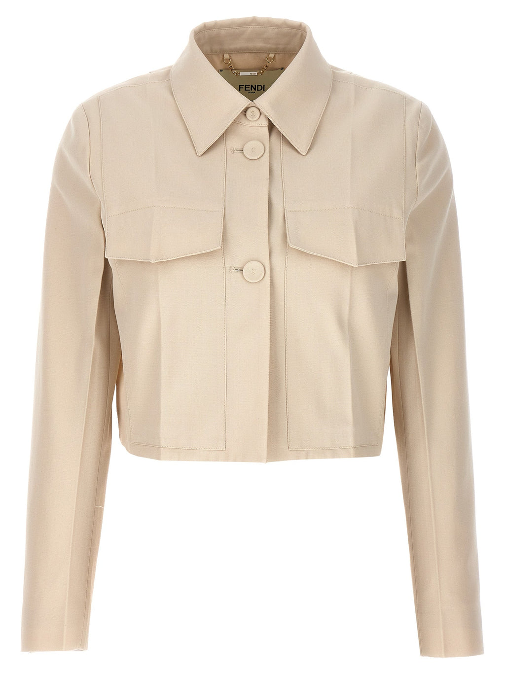 Fendi Beige Wool Full-Length Jacket Fendi