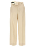Fendi Beige Wool Casual Pants Fendi