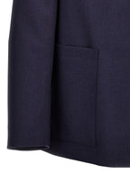 Fendi Blue Virgin Wool Full-Length Jacket Fendi