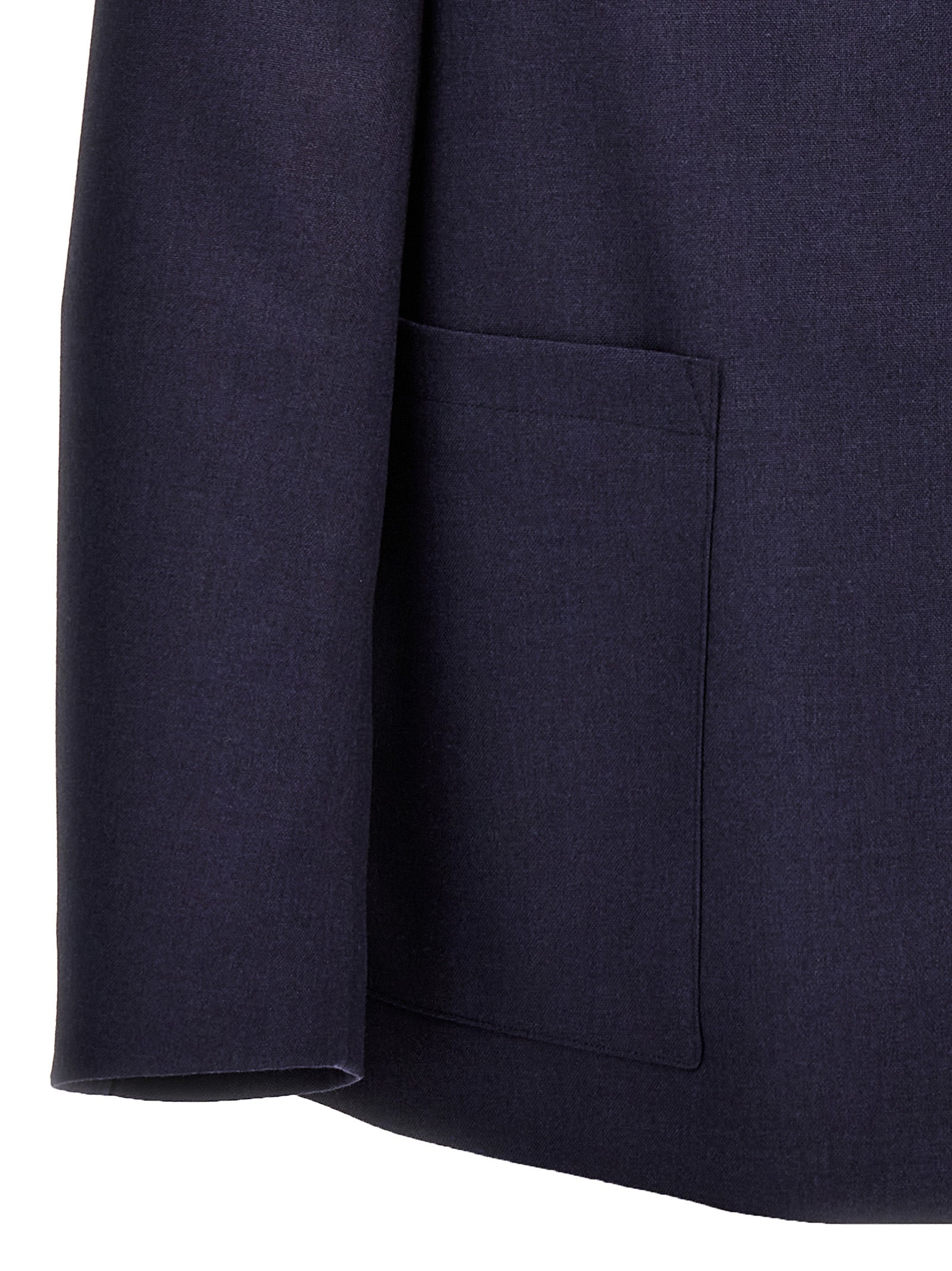 Fendi Blue Virgin Wool Full-Length Jacket Fendi