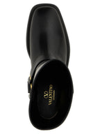 Valentino Garavani Black Calfskin Ankle Boots Valentino Garavani