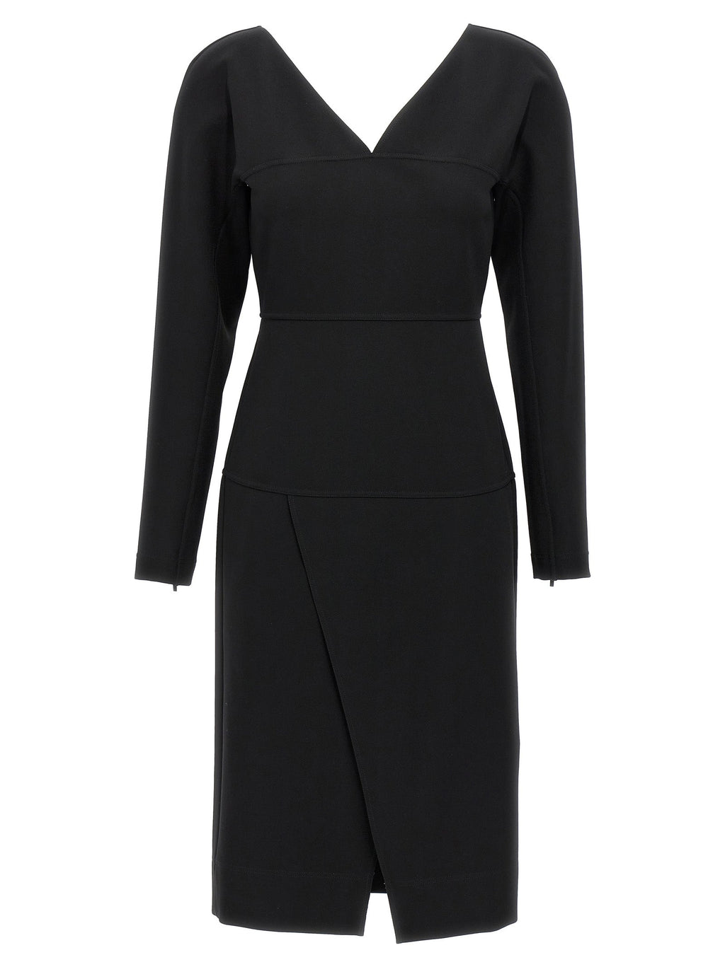 Fendi Black Viscose Midi Dress Fendi