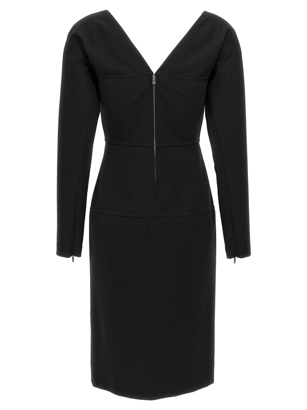 Fendi Black Viscose Midi Dress Fendi