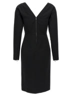 Fendi Black Viscose Midi Dress Fendi