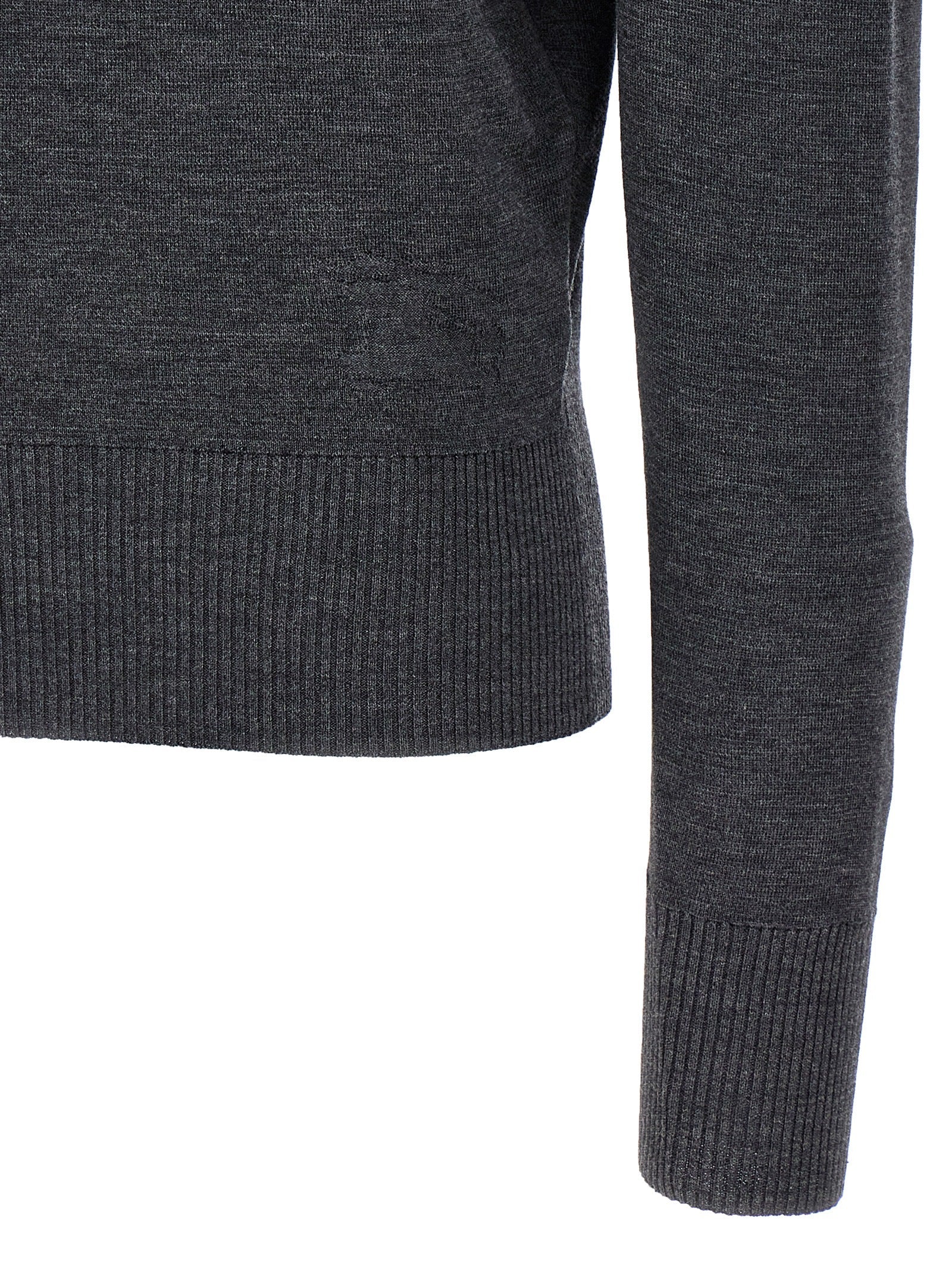 Burberry Gray Wool Cardigan Burberry