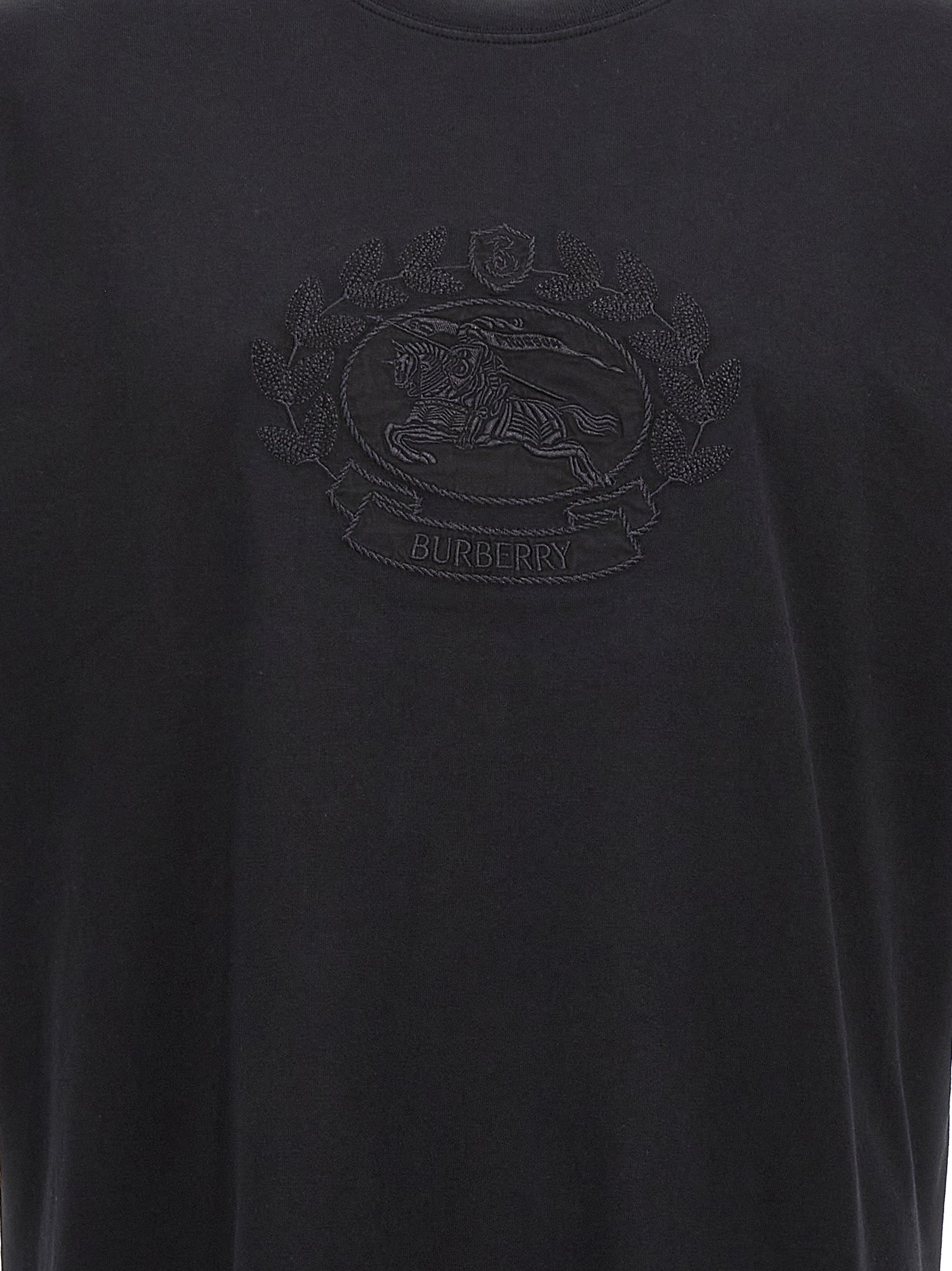 Burberry Black Cotton T-Shirt Burberry