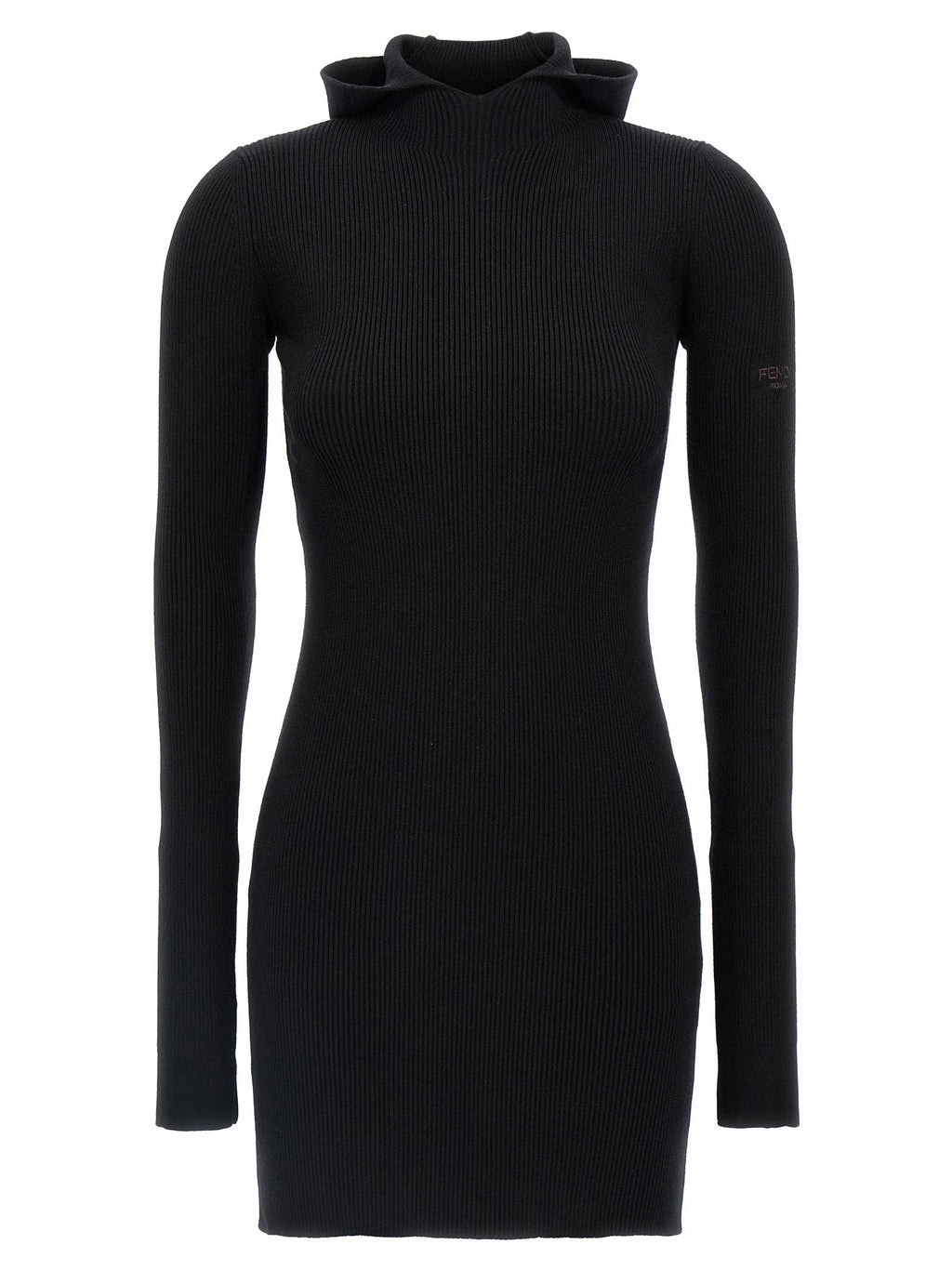 Fendi Black Wool Short Dress Fendi
