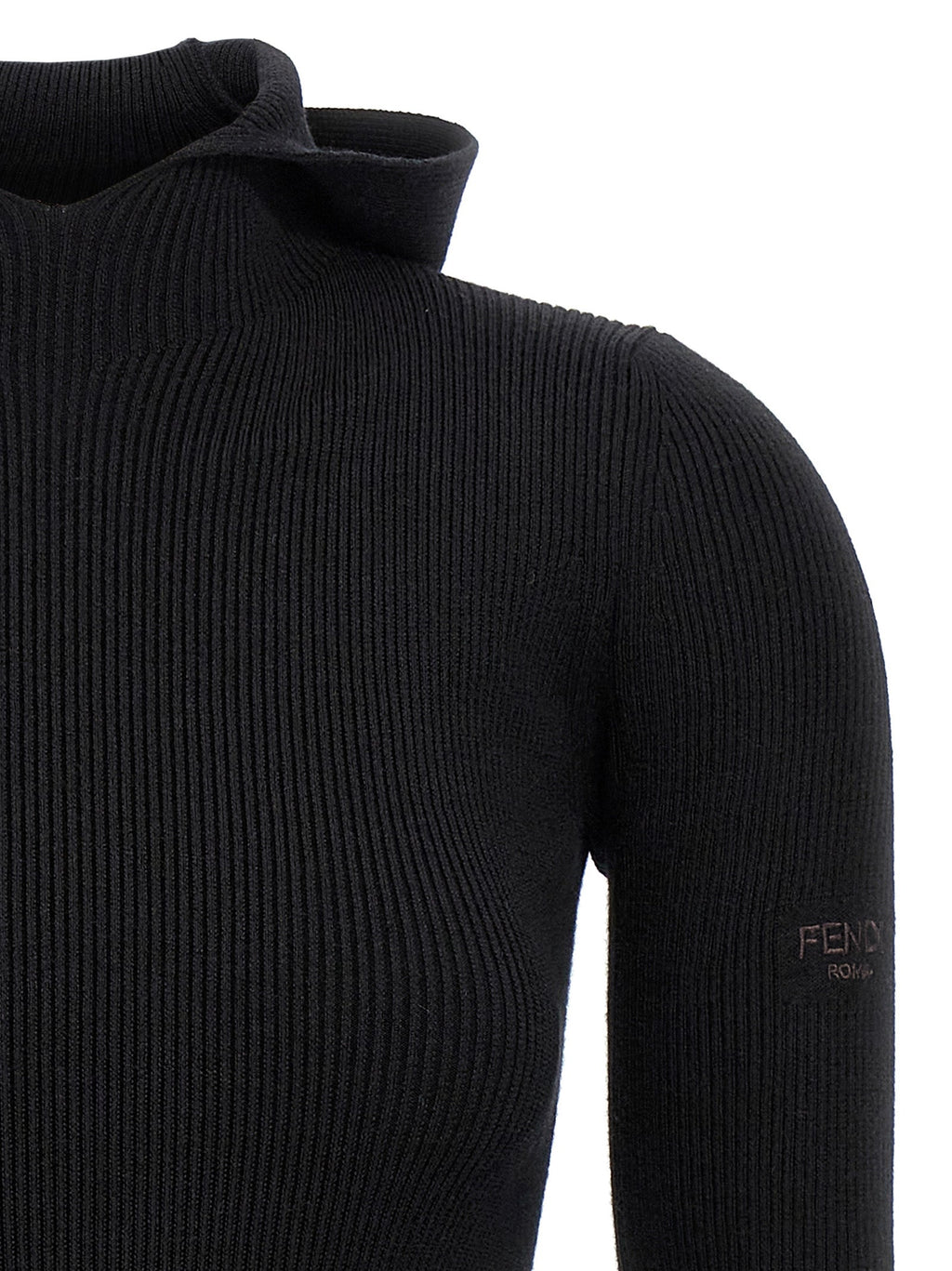 Fendi Black Wool Short Dress Fendi