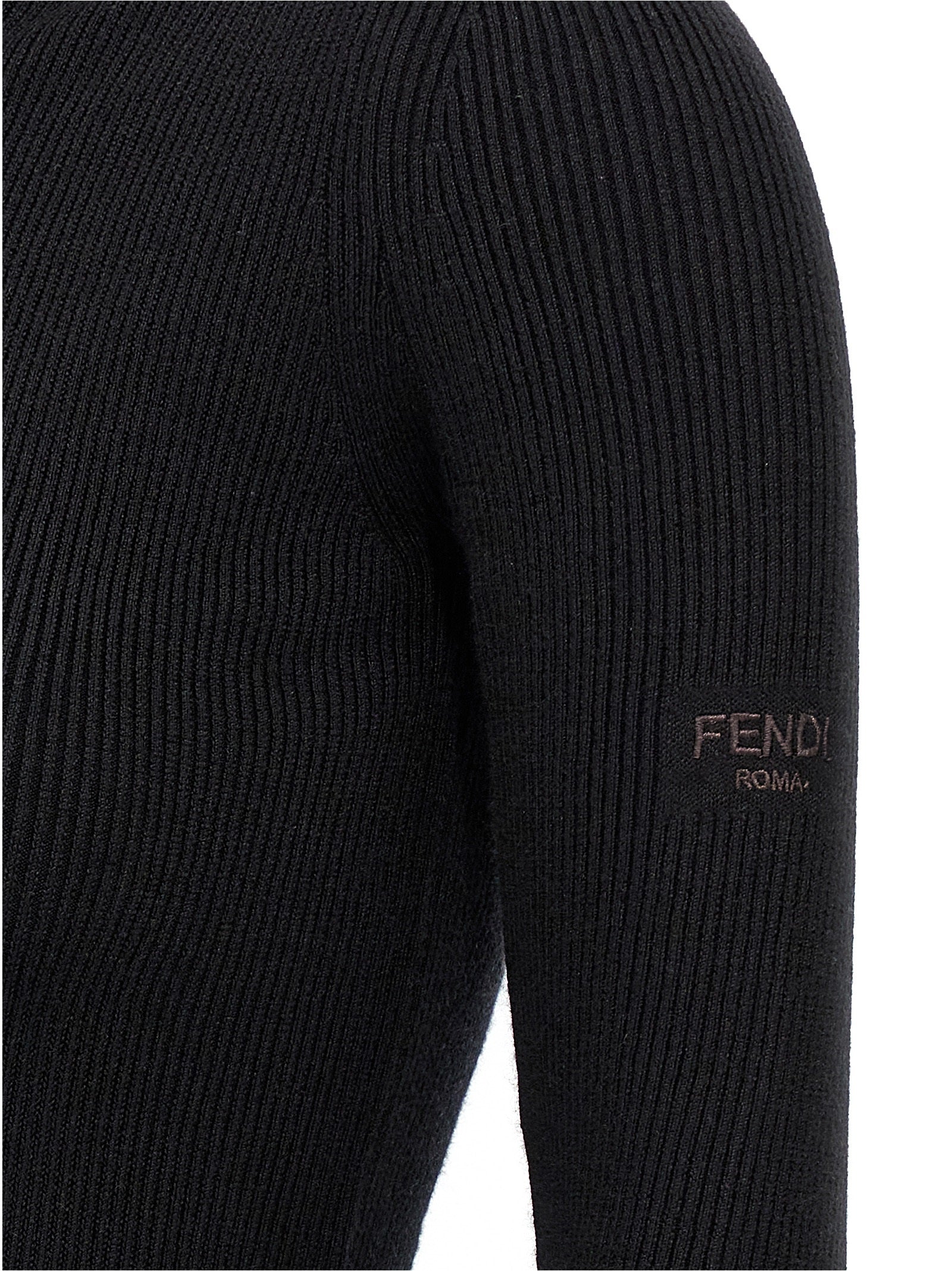 Fendi Black Wool Short Dress Fendi