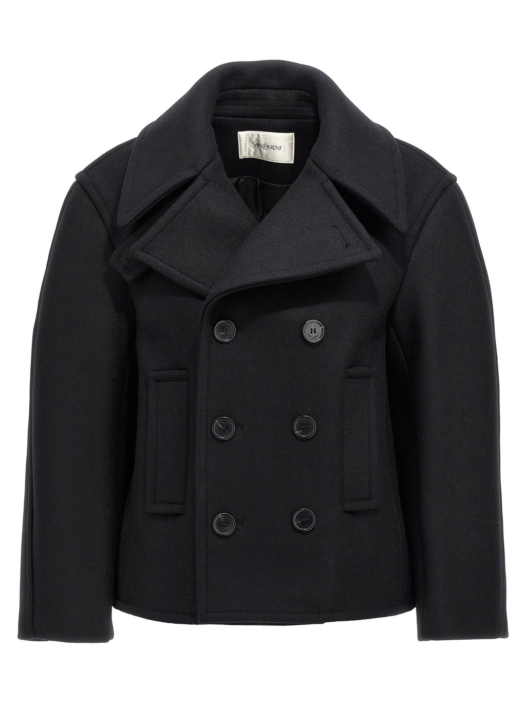 Saint Laurent Black Virgin Wool Coat Saint Laurent