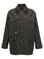 Fendi Brown Polyester Full-Length Jacket Fendi