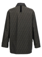Fendi Brown Polyester Full-Length Jacket Fendi