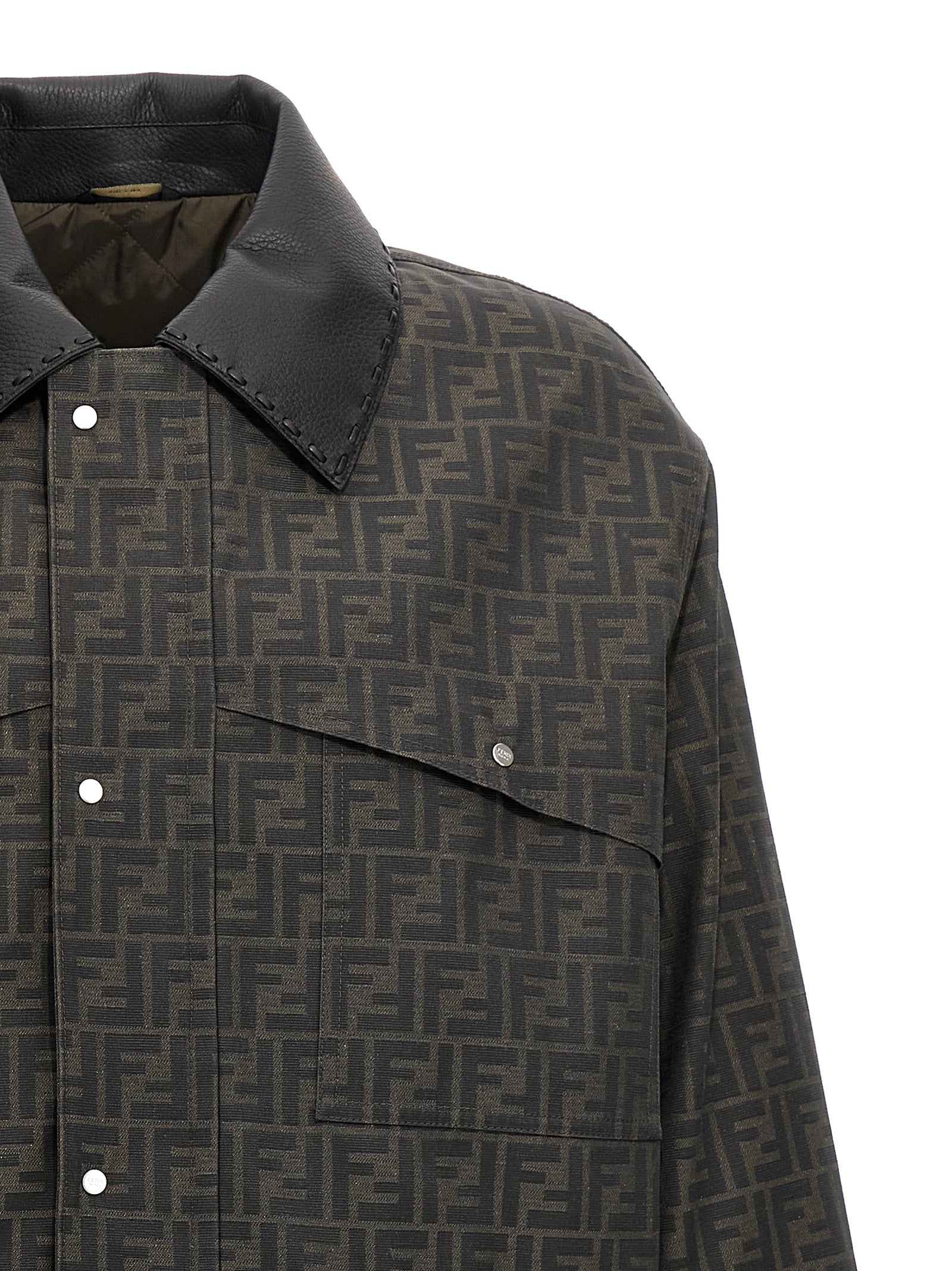 Fendi Brown Polyester Full-Length Jacket Fendi