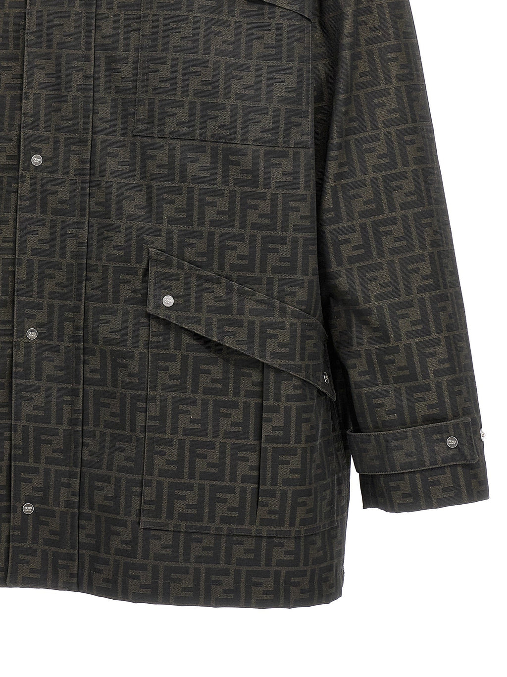 Fendi Brown Polyester Full-Length Jacket Fendi