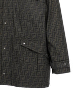 Fendi Brown Polyester Full-Length Jacket Fendi