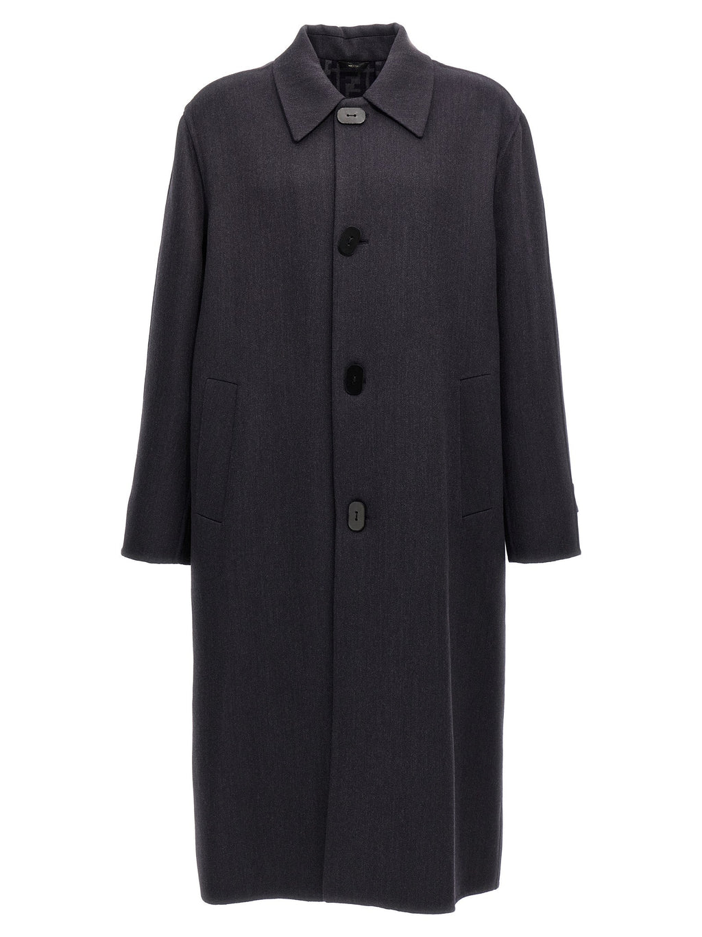 Fendi Blue Virgin Wool Coat Fendi