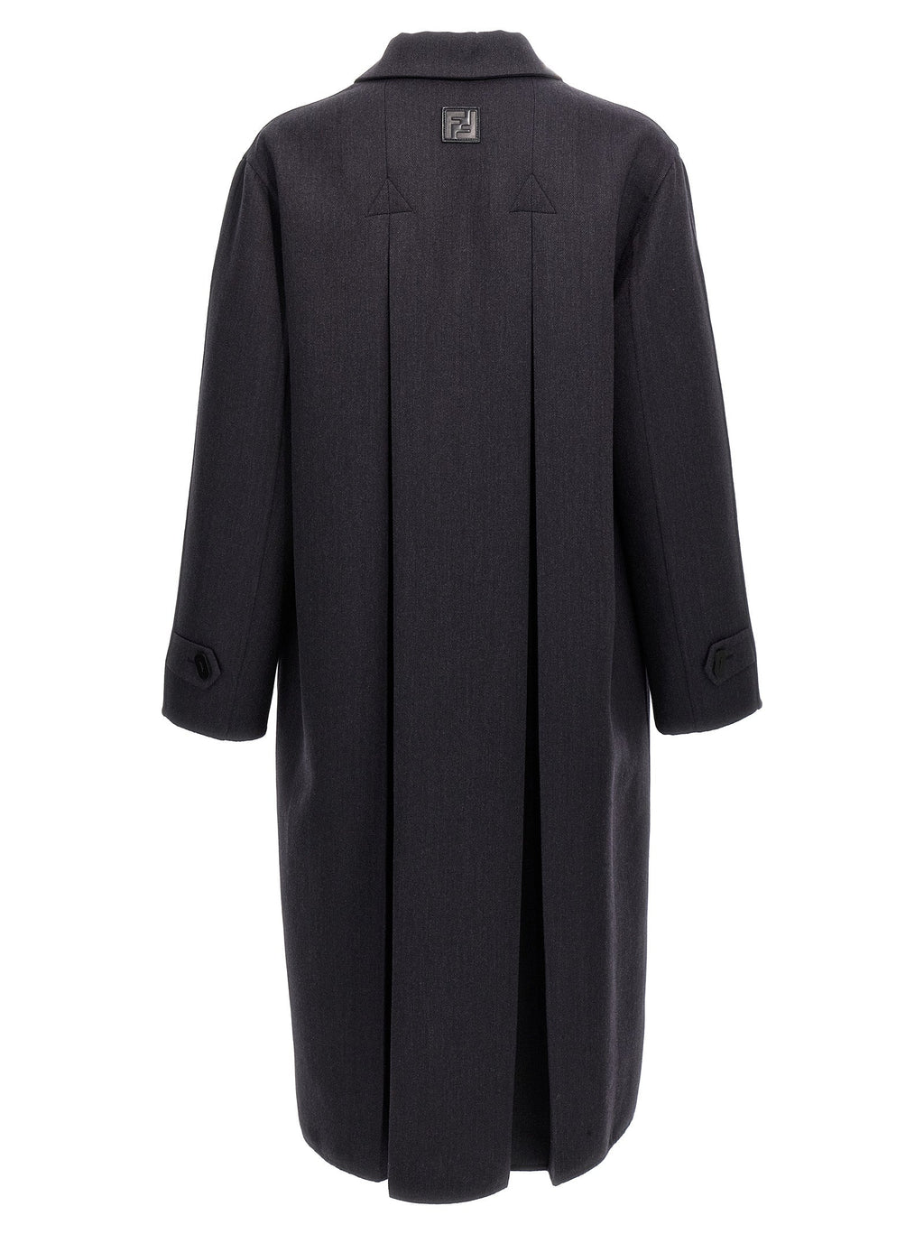 Fendi Blue Virgin Wool Coat Fendi