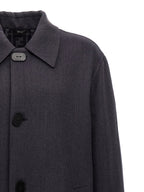 Fendi Blue Virgin Wool Coat Fendi