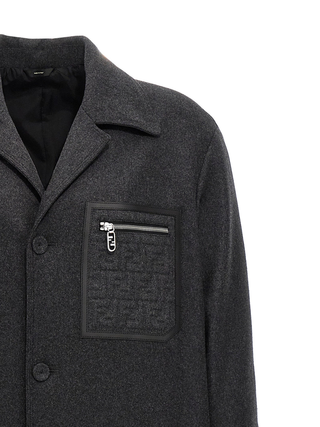 Fendi Gray Cashmere Coat Fendi