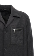 Fendi Gray Cashmere Coat Fendi
