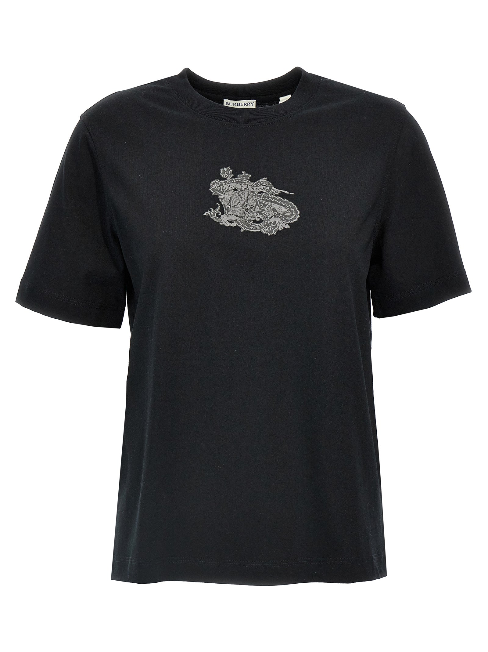 Burberry Black Cotton T-Shirt Burberry