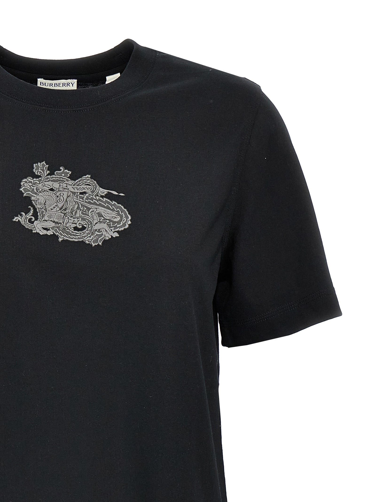 Burberry Black Cotton T-Shirt Burberry