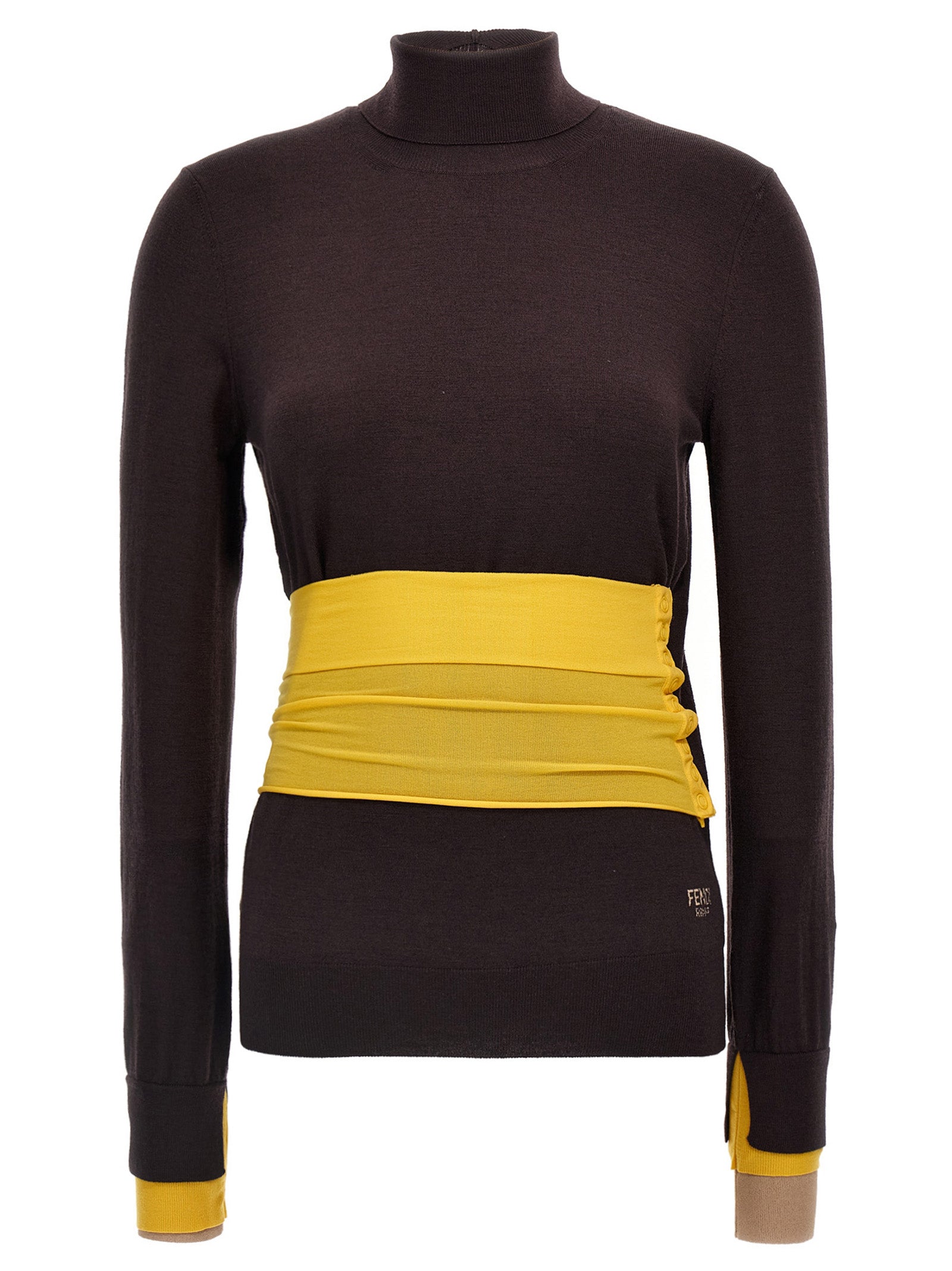 Fendi Purple Virgin Wool Cardigan Fendi